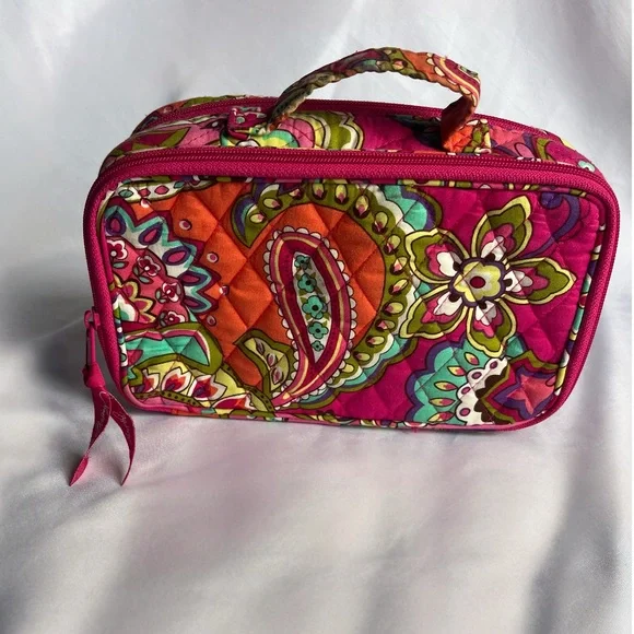 Vera Bradley Pink Swirls Quilted Women's cosmetic Bag organizer - Picture 1 of 9